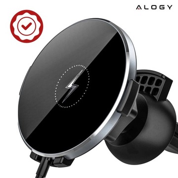 АВТОДЕРЖАТЕЛЬ ДЛЯ РЕШЕТКИ + ИНДУКЦИЯ QI MAG SAFE ИНДУКТИВНАЯ ЗАРЯДКА 15 Вт