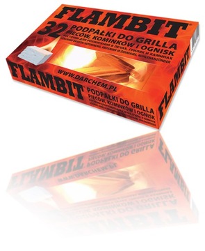 Flambit Firelighter Разжигатель огня для барбекю, белый, ПОЛНАЯ КОРОБКА 24 х 32 шт.