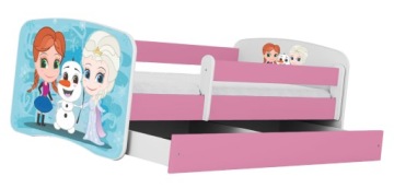 ŁÓŻKO DZIEWCZĘCE 80X180 ROŻOWE == MATERAC SZUFLADA