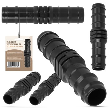 Złączka PE 20x20 mm Wciskana Wtyk ŁĄCZNIK WĘŻA Wody Rur Systemu Nawadniania