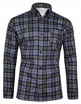 POLSKA KOSZULA FLANELOWA W KRATĘ r. XXL - SZARY