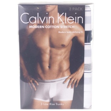 CALVIN KLEIN BOKSERKI MĘSKIE MAJTKI TRUNK 3PK CZARNE/SZARE/BIAŁE r.L