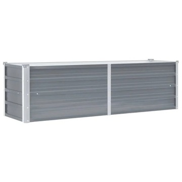 Цветочный горшок VidaXL 160 см x 40 x 45 см, металлический, оттенки серого и серебристого.