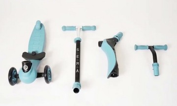 3-колесный светодиодный самокат для детей QPLAY SEMA 3в1 Blue 3+ BLUE SOLID!