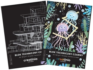 BLOK TECHNICZNY A4/10K CZARNY CREATINIO