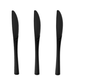 Noże plastikowe duże czarne 10szt.