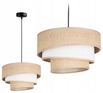 LAMPA WISZĄCA SUFITOWA ŻYRANDOL ABAŻUR BOHO JUTA