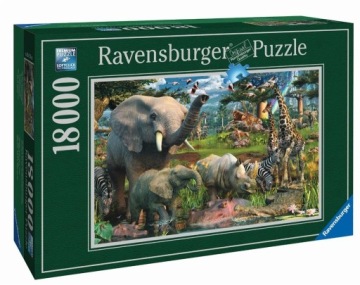 Velký Set Puzzle 18000 Dílků Divoká příroda Zvířata Komplet Solidní