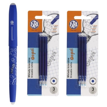 Długopis wymazywalny Astra OOPS! + 6 wkładów