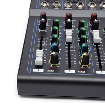 7-канальный живой звук USB Bluetooth-микшер Аудио DJ Музыкальное шоу