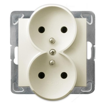 Ospel Impresja ecru - gniazdo x2 (+0) GP-2YRZ/m/27