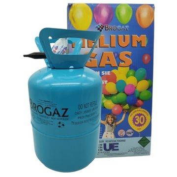 Butla z helem do balonów, około 30 balonów