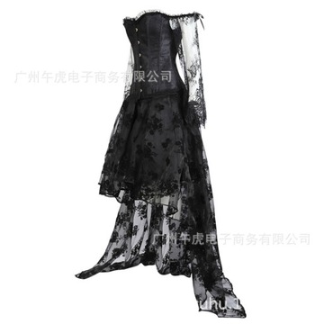 Wedding Corset Woman Dress with Long Sleeve Fairyc