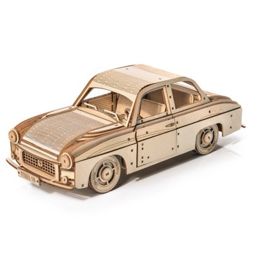 Drewniane Puzzle Model 3D Retro Samochód Klasyka PRL FSO Syrena 105 Syrenka
