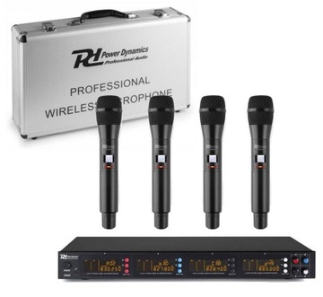 Беспроводная микрофонная система Power Dynamics PD504H с 4 микрофонами УВЧ