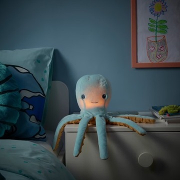 IKEA Blavingad Светодиодный ночник осьминог плюшевая игрушка