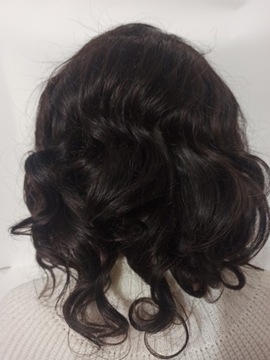 Натуральный парик без челки лохматый боб черный /S Nessaja магазин роскошных париков