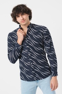 JACK&JONES GRANATOWA KOSZULA WZÓR (L)