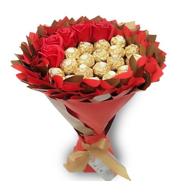 Bukiet na Prezent Ferrero і róże mydlane Rocznica Ślub Urodziny Imieniny