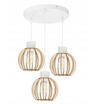LAMPA sufitowa WISZĄCA ZWIS żyrandol loft DREWNO 3