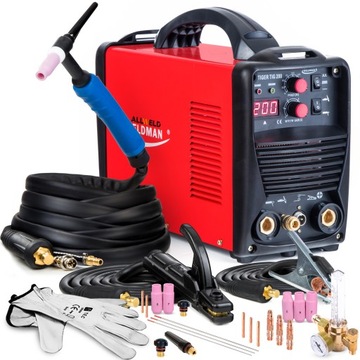 SPAWARKA INWERTEROWA WELDMAN TIGER TIG 200 DC MMA PULS HF 230V 200A ZESTAW