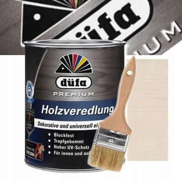 LAKIEROBEJCA DUFA HOLZVEREDLUNG 2,5L ALABASTER + PĘDZEL 50MM