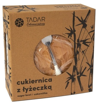 Белая керамическая сахарница с ложкой TADAR