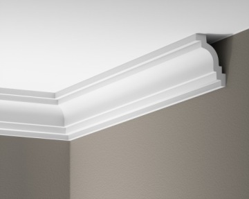 LGG-44 CREATIVA LISTWA PRZYSUFITOWA -H-7.7cm GZYMS FASETA DŁUGOŚĆ 2.4m