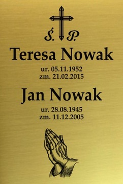 Tablica nagrobna tabliczka na grób na krzyż