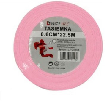 Wstążka , tasiemka satynowa 6mm/22,5m ciepły róż