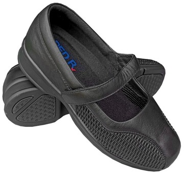BUTY OBUWIE PEPEGI PÓŁBUTY DAMSKIE MŁODZIEŻOWE SKÓRA SKÓRZANE CZARNE 42