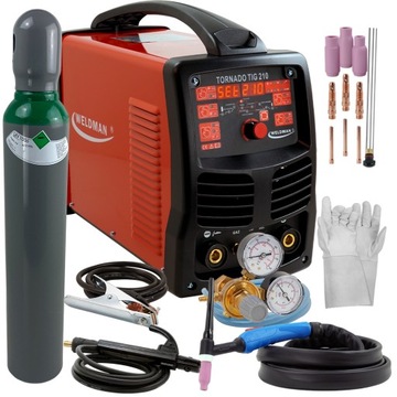 Spawarka Weldman TIG 210 AC/DC Puls HF zestaw
