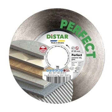 DISTAR PERFECT Tarcza do cięcia gresu i szlifowania pod kątem 45 - 125 MM