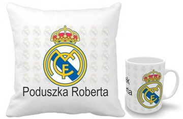 REAL MADRYT ZESTAW PODUSZKA+KUBEK + IMIĘ
