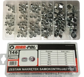 НАБОР САМОСТОРЯЩИХСЯ ГАЙОК, 146 ШТ.