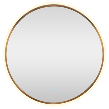LUSTRO LED OKRĄGŁE 60 CM W ZŁOTEJ RAMIE Z WŁĄCZNIKIEM Z PRZODU