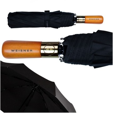 WEISNER DUŻY PARASOL SKŁADANY SPARKLER PRO 140 CM DWUOSOBOWA PARASOLKA
