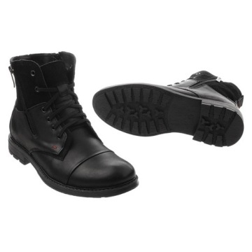 МУЖСКИЕ ЗИМНИЕ ботинки челси КОЖАНЫЕ 871 ЧЕРНЫЕ 43