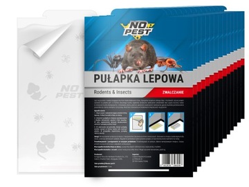 15x PUŁAPKA KLEJOWA LEP NA MYSZY INSEKTY KARALUCHY BEZPIECZNA NO PEST
