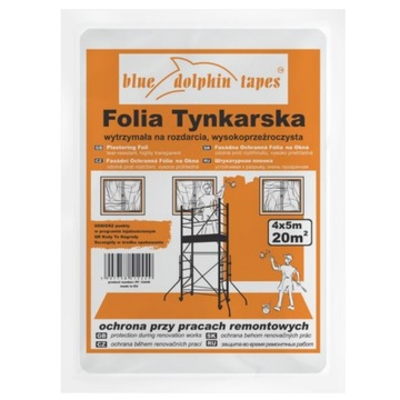 Folia TYNKARSKA XL 4x5m 20m2 osłona okien i drzwi podczas tynkowania