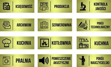 TABLICZKA SALA ZABAW Zanak na drzwi Oznaczenie Złota Aluminium Piktogram