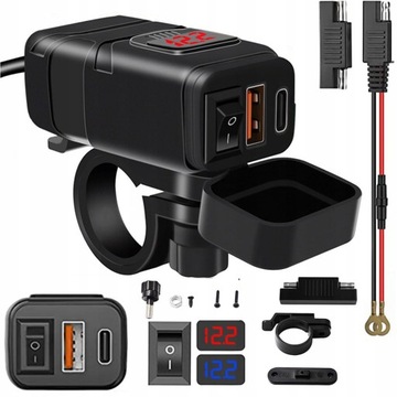 Адаптер питания для зарядного устройства для мотоцикла USB-C с разъемом QC3.0