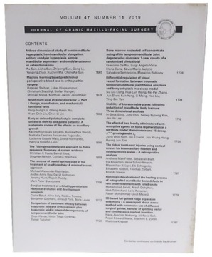 ЖУРНАЛ ЧЕРЕПНО-ЧЕЛЮСТНО-ЛИЦЕВОЙ ХИРУРГИИ № 11/2019 ТОМ 47