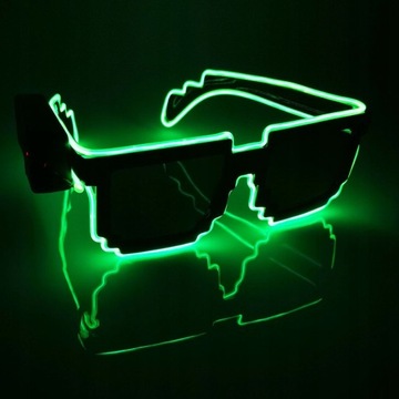 Bar Music Festival LED Light Up Okulary,zielony