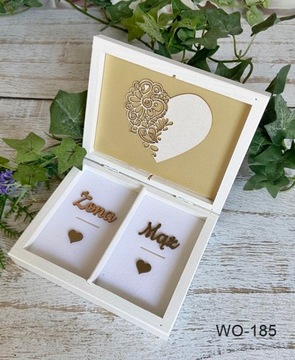 Коробка для конвертов, обручальных колец, вешалок, золотого декора.