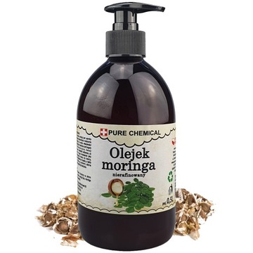 OLEJEK MORINGA NATURALNY NIERAFINOWANY ZIMNOTŁOCZONY + DOZOWNIK 0,5l
