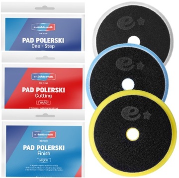 Zestaw Padów Polerskich na Rzep Do Past 150mm/125mm Gąbka Tarcza