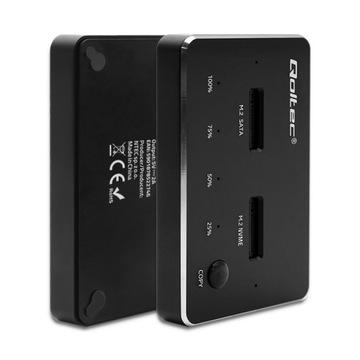 Док-станция Qoltec M.2 SSD | НВМе | САТА | USB-C | ДВОЙНОЙ 2 x 2 ТБ