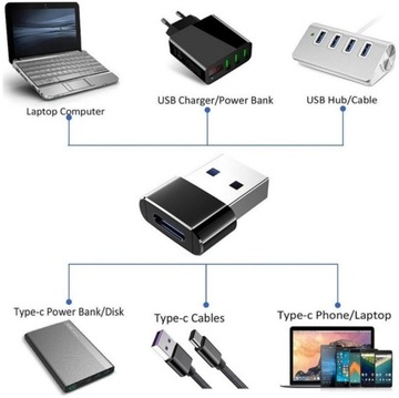 Адаптер OTG USB 2.0 на USB 3.1 USB-C Type C Alu