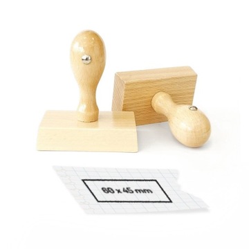 Stempel ręczny 60x45mm pieczątka tradycyjna TWOJE LOGO tekst decupage WZORY